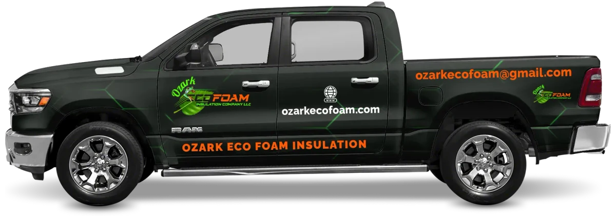 Ozark Eco Foam Insulation Company branded Ram truck — ozarkecofoam.com